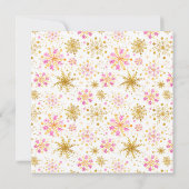 Invitation Flammes de neige rose et or fête d'anniversaire (Dos)