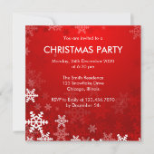Invitation Flammes de neige rouges et blanches Noël/Fête de N (Devant)