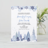 Invitation Flammes de neige rustiques Mariage hivernal (Debout devant)