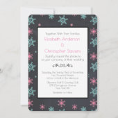 Invitation Flammes De Neige Sur Noir Classy Mariage D'hiver I (Devant)