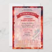 Invitation Flammes de pompier Drapeau Parti de retraite (Devant)