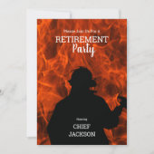 Invitation Flammes de pompier Flames Parti de retraite (Devant)