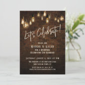 Invitation Flammes Edison en brique industrielle Célébrons (Debout devant)