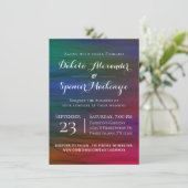 Invitation Flammes vibrantes | Mariage d'aquarelle de teint d (Debout devant)