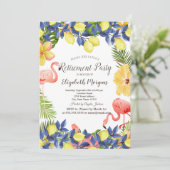 Invitation Flamongos Aquarelle Citrons méditerranéens (Debout devant)