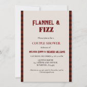 Invitation Flanelle & fizz hiver rouge & noirCouple douche (Devant)