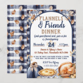 Invitation Flannel and Friends Friendsgiving Thanksgiving (Devant / Derrière)