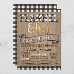 Invitation Flannel et Fizz Bachelorette Party - Blanc