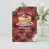 Invitation Flannel et Flapjacks Noël Fête Brunch (Debout devant)