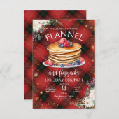 Invitation Flannel et Flapjacks Noël Fête Brunch (Devant / Derrière)