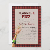 Invitation Flannel & fizz douche d'hiver rouge et noire (Devant)