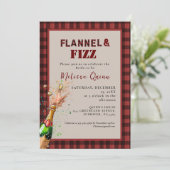 Invitation Flannel & fizz douche d'hiver rouge et noire (Debout devant)