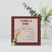 Invitation Flannel & fizz douche d'hiver rouge et noire (Debout devant)