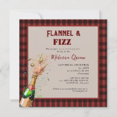 Invitation Flannel & fizz douche d'hiver rouge et noire (Devant)