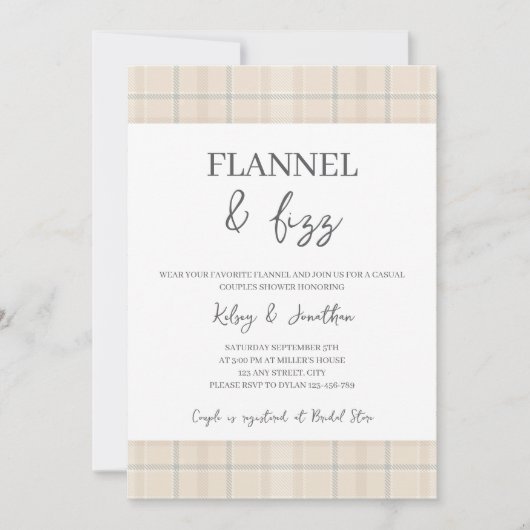 Invitation Flannel & Fizz Fall Rustique Couples Décontractés  (Devant)