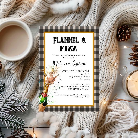 Invitation Flannel & fizz hiver Black & White nage douche