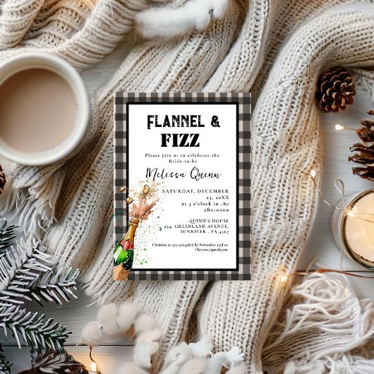Invitation Flannel & fizz hiver Black & White nage douche