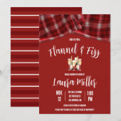 Invitation Flannel & Fizz, Plaid, Fête des mariées Champagne (Devant / Derrière)