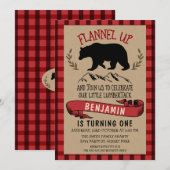 Invitation Flannel Lumberjack 1er Ou 2e Anniversai (Devant / Derrière)
