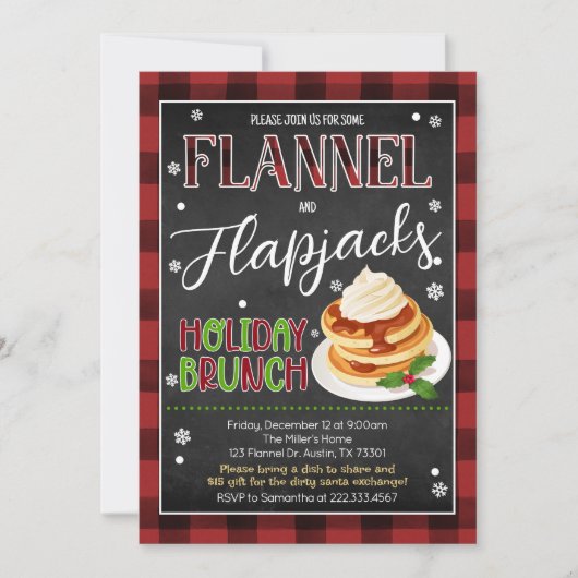 Invitation Flannels Flapjacks Noël (Devant)