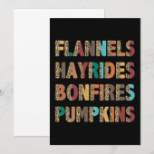 Invitation Flannels inspirés par l'automne Hayrides Bonfires  (Devant / Derrière)