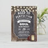 Invitation Flanterne Rustique Floral Grange Bois 60e annivers (Debout devant)