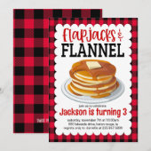 Invitation Flapjacks et Flannel Pancake Anniversaire Invitati (Devant / Derrière)