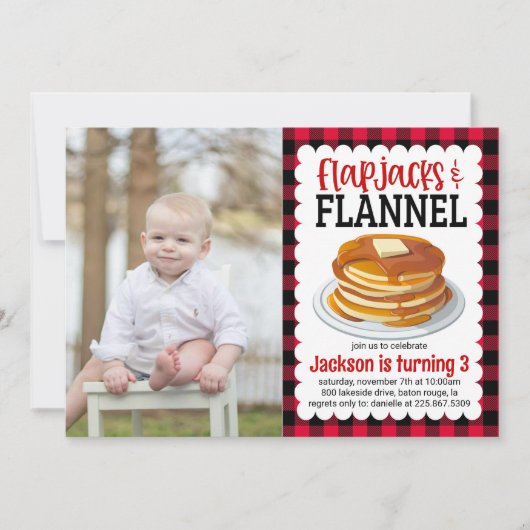 Invitation Flapjacks et Flannel Pancake Photo Anniversaire (Devant)