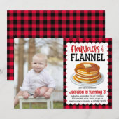 Invitation Flapjacks et Flannel Pancake Photo Anniversaire (Devant / Derrière)
