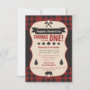 Invitation Flapjacks, Flannel & Fun ! Anniversaire de Buffalo