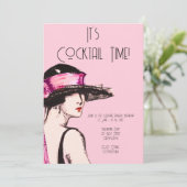 Invitation Flapper Girl Cocktail Party (Debout devant)