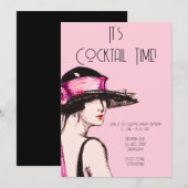 Invitation Flapper Girl Cocktail Party (Devant / Derrière)