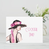 Invitation Flapper Girl Cocktail Party (Debout devant)