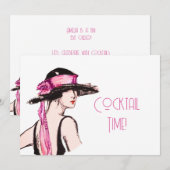 Invitation Flapper Girl Cocktail Party (Devant / Derrière)