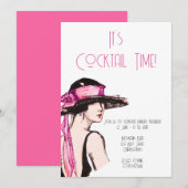 Invitation Flapper Girl Cocktail Party (Devant / Derrière)