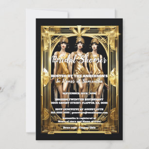 Invitation Flapper girls speakeasy 1920's grand gatsby thème
