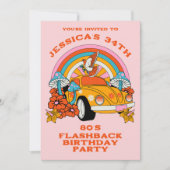 Invitation Flashback des années 80 Vintage Retro Anniversaire (Devant)