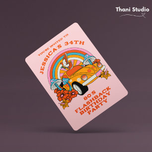 Invitation Flashback des années 80 Vintage Retro Anniversaire