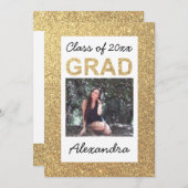 Invitation Flat Gold Sparkle Parties scintillant 1 Diplôme ph (Devant / Derrière)