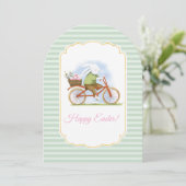 Invitation Flat Holiday Card "Happy Easter" . (Debout devant)