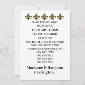 Invitation Flaunty Flamant rose Mardi Gras (Dos)