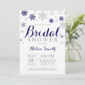 Invitation Fléau de neige bleu de la marine de Fête de l'mari (Debout devant)