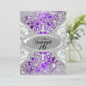 Invitation Fléau de neige violet Diamant hiver Wonderland Swe (Debout devant)