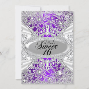 Invitation Fléau de neige violet Diamant hiver Wonderland Swe