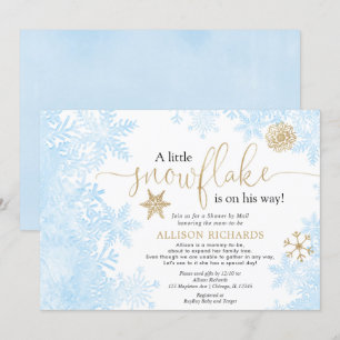 Invitation Flèche à neige en or bleu Douche par Mail baby sho