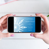 Invitation Flèche blanche sur Blue Winter Engagement Party