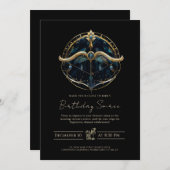 Invitation Flèche céleste Bow Cosmic Black Gold Sagittarius (Devant / Derrière)