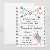Invitation Flèche de fête de révélation de genre Fleurs bohèm (Devant / Derrière)