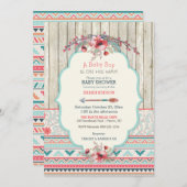 Invitation Flèche de fleurs de bois rustique chic tribal Boho (Devant / Derrière)