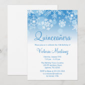 Invitation Flèche de neige Bleu Blanc Hiver Merveilles Quince (Devant / Derrière)